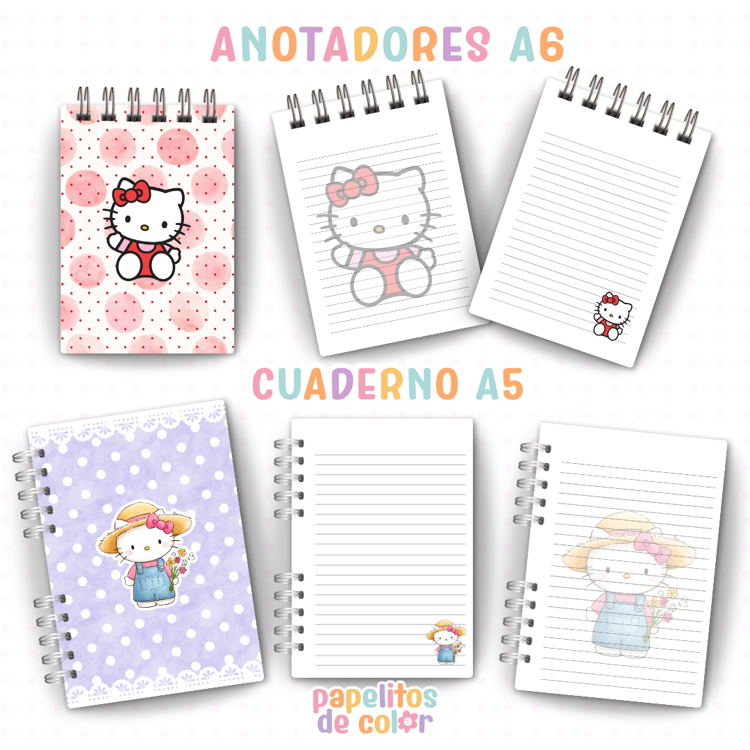🎀📓 Cuadernos y Anotadores Kitty 1 📓🎀