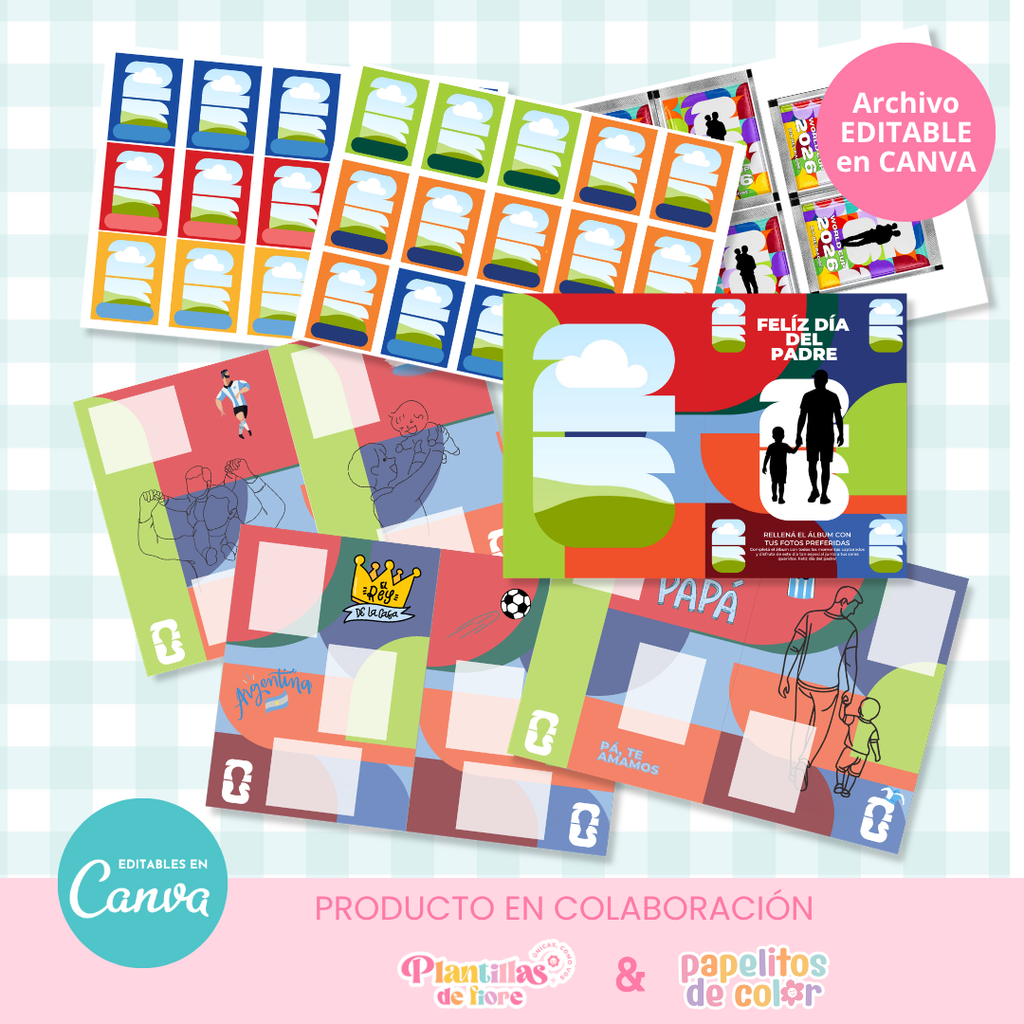 💙⚽ Álbum Mundial Día del Padre – Editable en Canva ⚽💙
