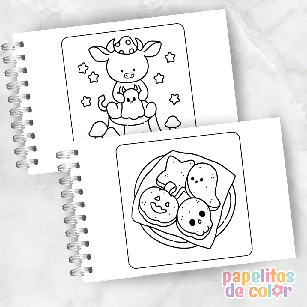 👻✨ Libro para Pintar Cute & Spooky 🎨🖤