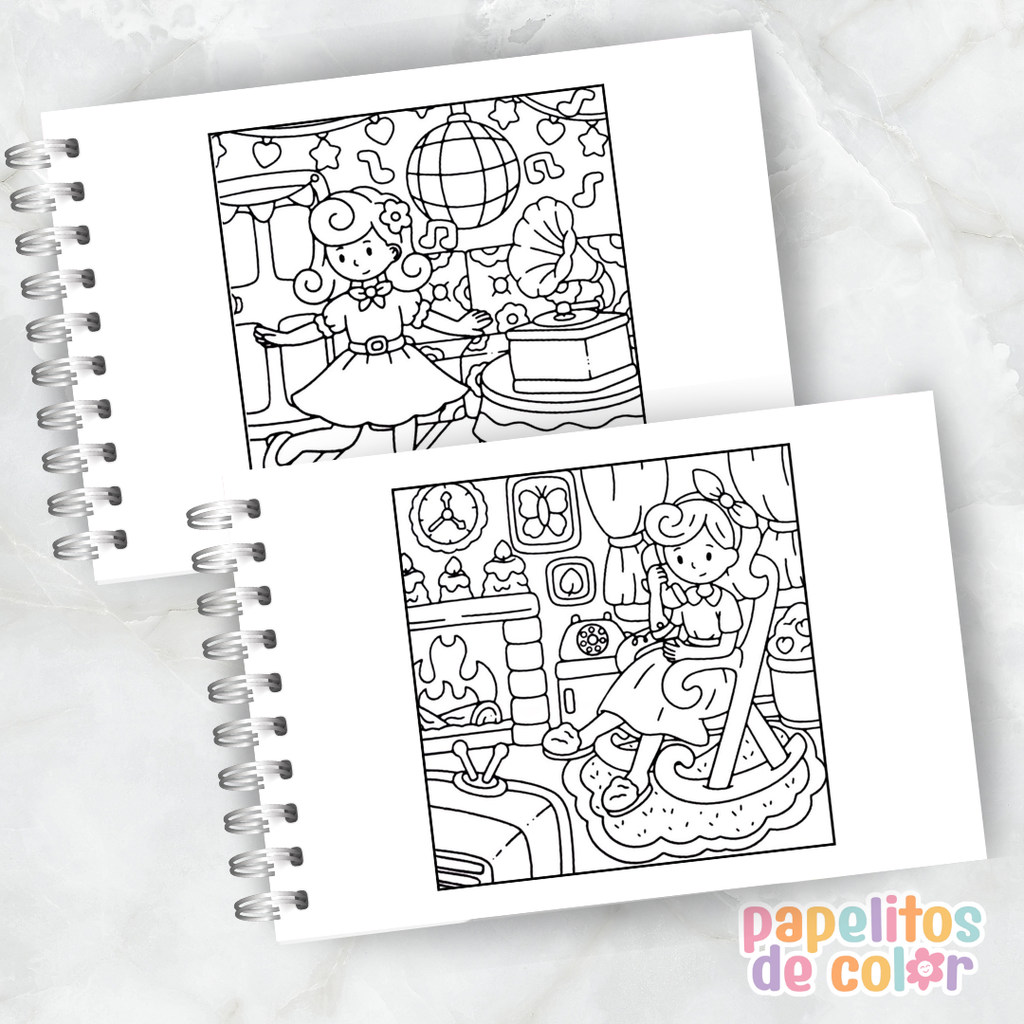 🌙 Cuaderno para Pintar Nostalgic Girl✨