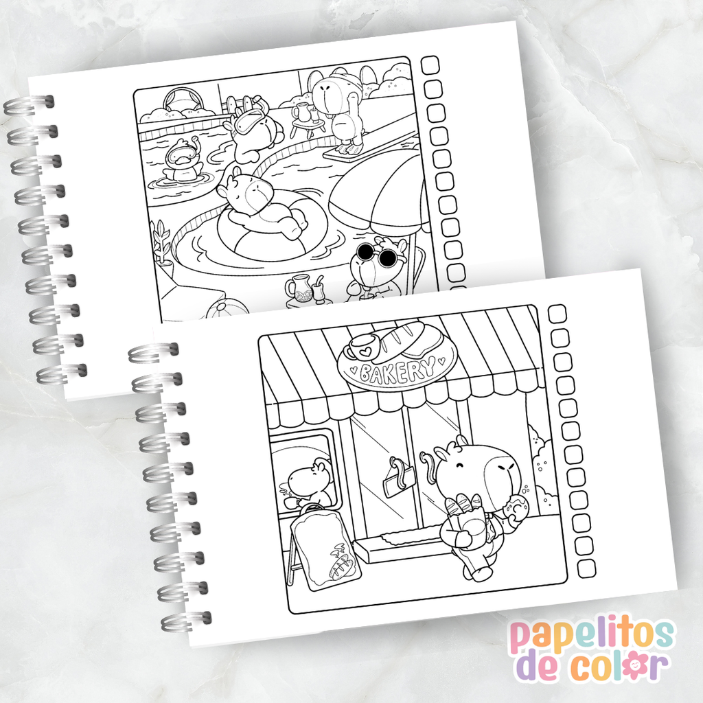 🦫 Cuaderno para Pintar Happy Capibaras✨
