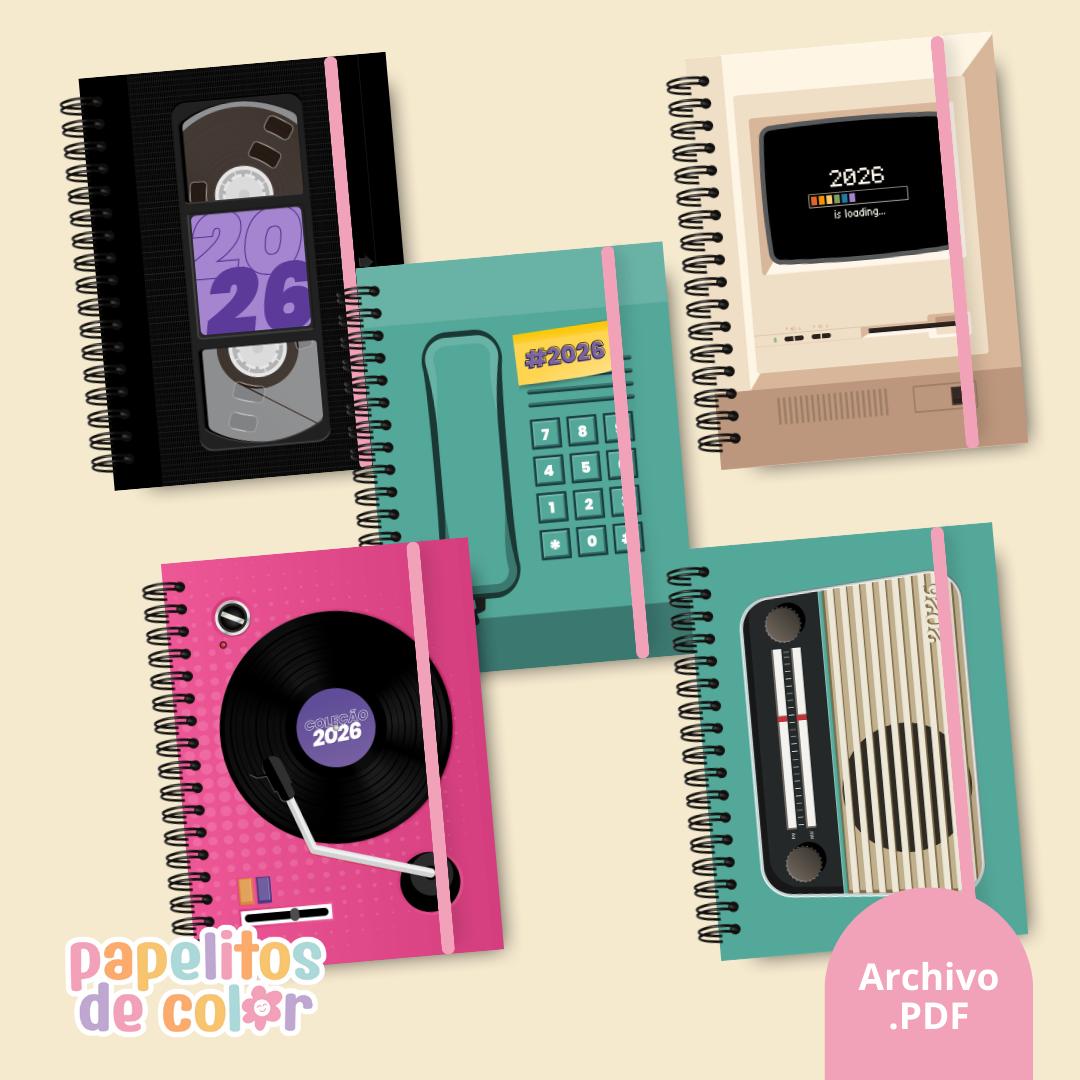 Pack 25 Portadas Agendas – Retro A5