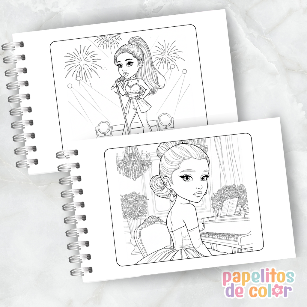 🎤🎶 Libro para pintar Ariana Grande 💖🎨