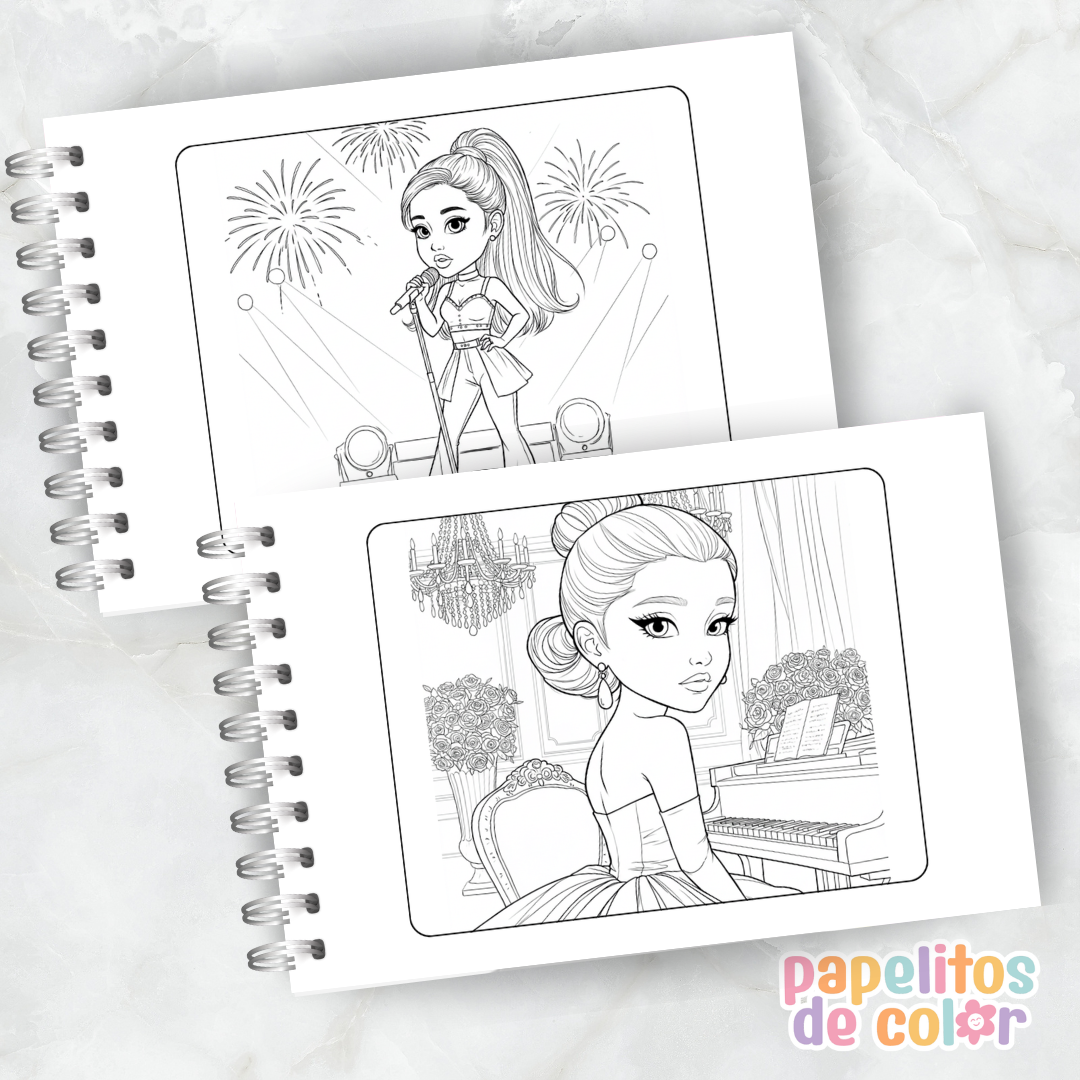 🎤🎶 Libro para pintar Ariana Grande 💖🎨