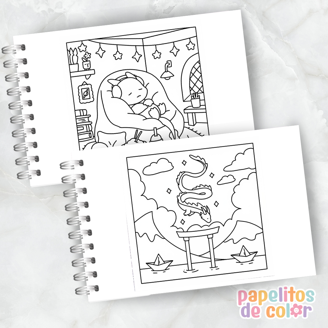 🐉🎨 Libro para Pintar Mini Dragons ✨