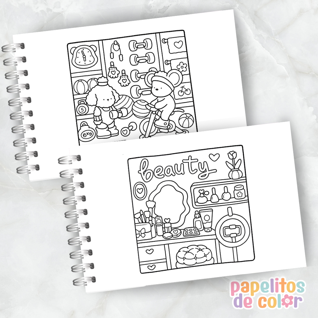 🎨💖Libro para pintar Little Corner 🏡✨