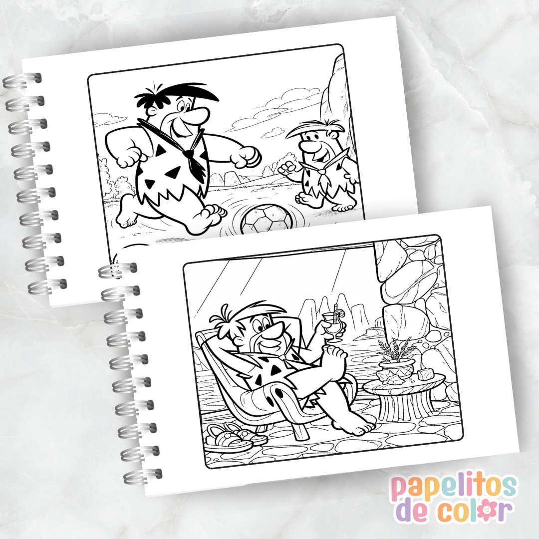 🎨 Libro para Pintar de Los Picapiedras 🦴🪨✨