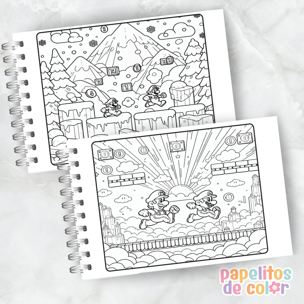🍄 Libro para Pintar Mario Bros  🎮✨