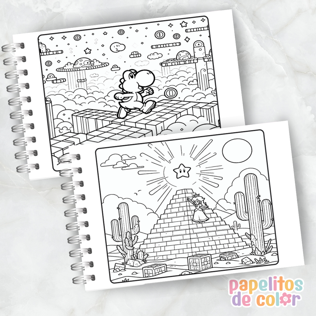 🍄 Libro para Pintar Mario Bros  🎮✨