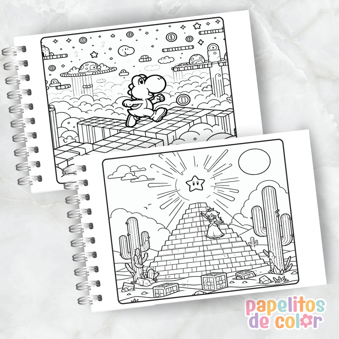 🍄 Libro para Pintar Mario Bros  🎮✨
