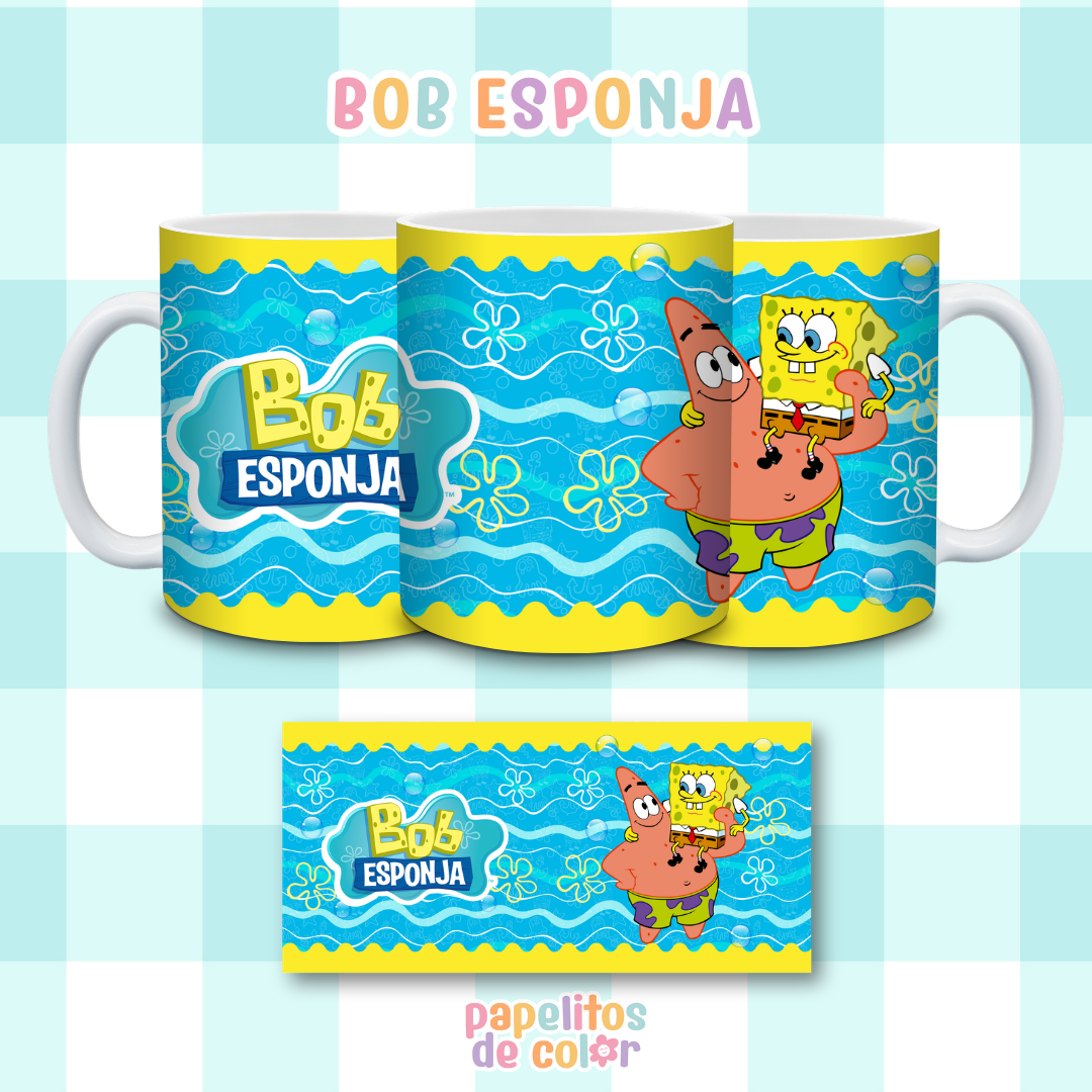 ☕🍍 Diseños para Tazas Bob Esponja ✨🫧
