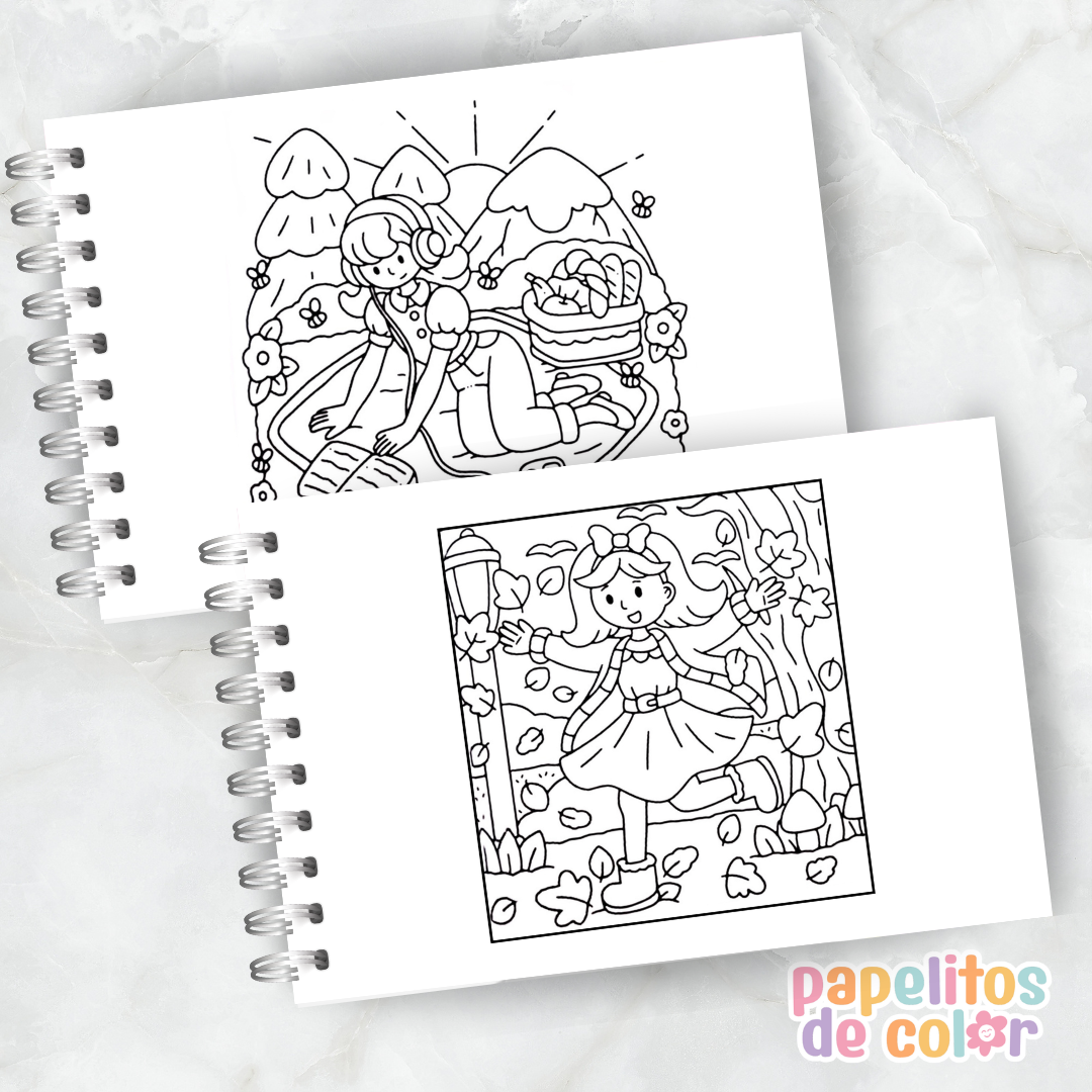 🌙 Cuaderno para Pintar Nostalgic Girl✨