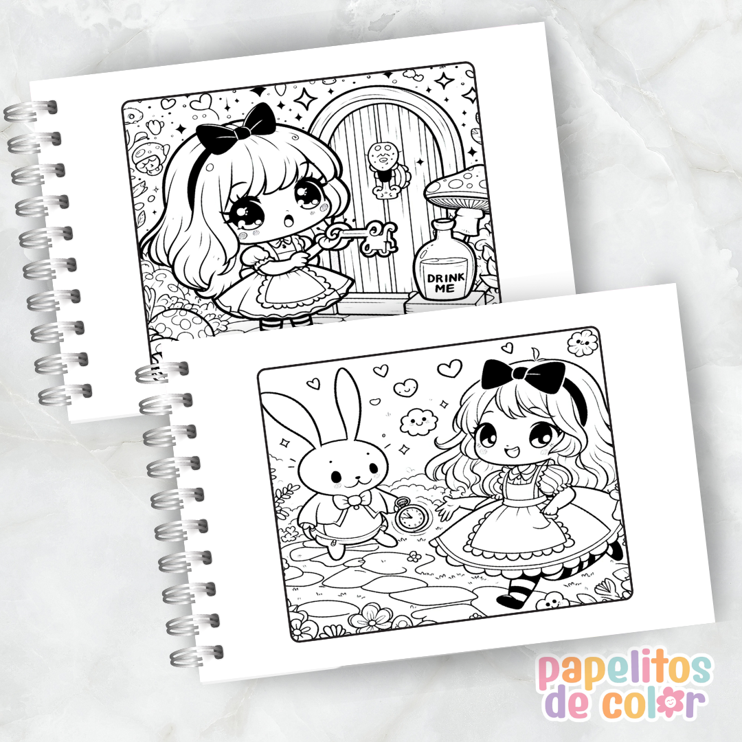 🐇🎩 Cuaderno para pintar Alicia 🎩🐇