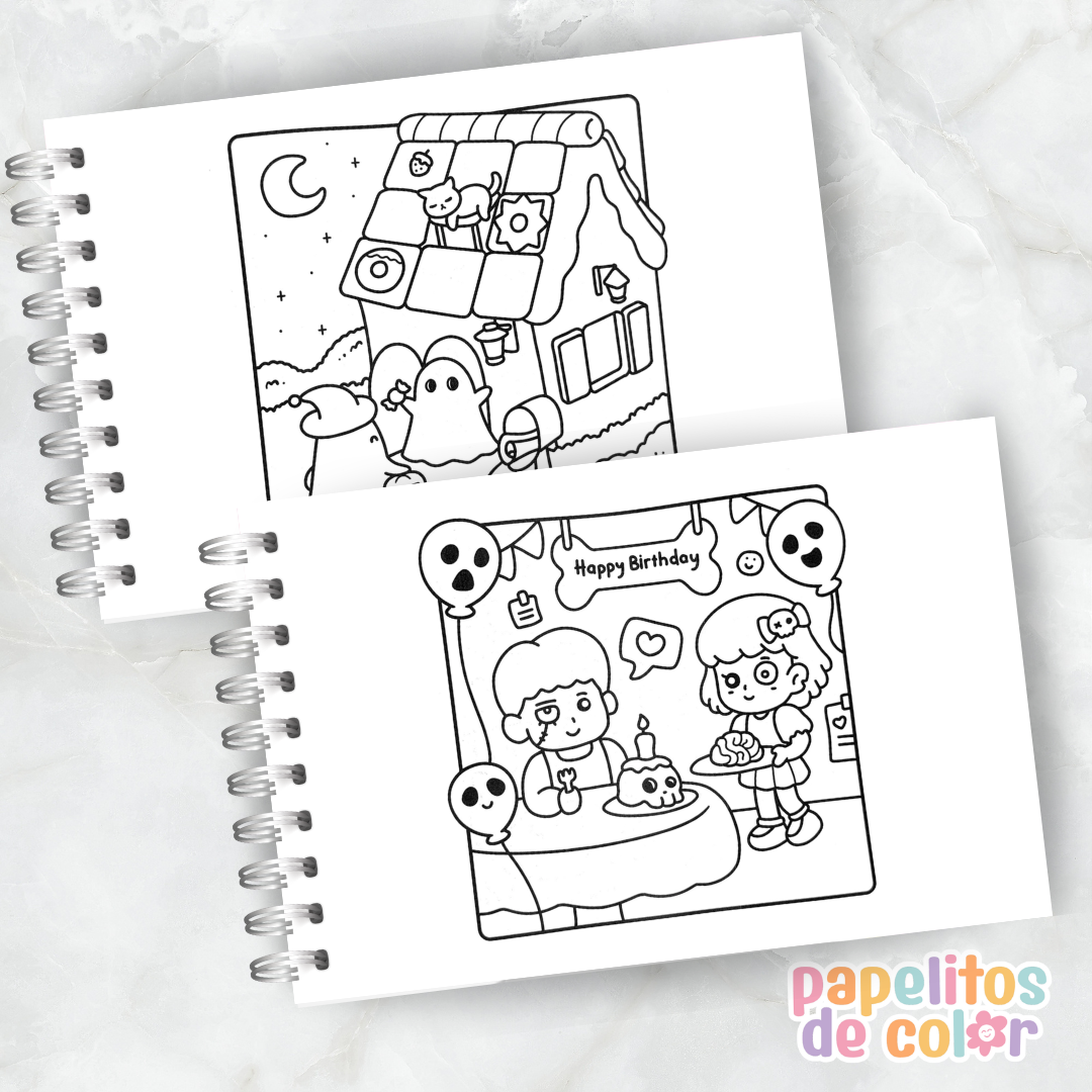 👻🕯️ Libro para Pintar Cozy Spooky ✨🎨