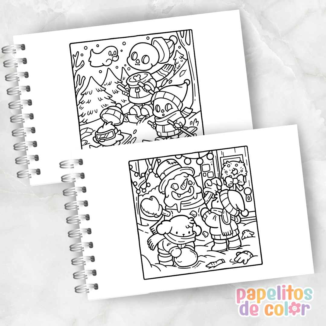 🎄👻 Cuaderno para pintar Spooky Christmas ✨🎨