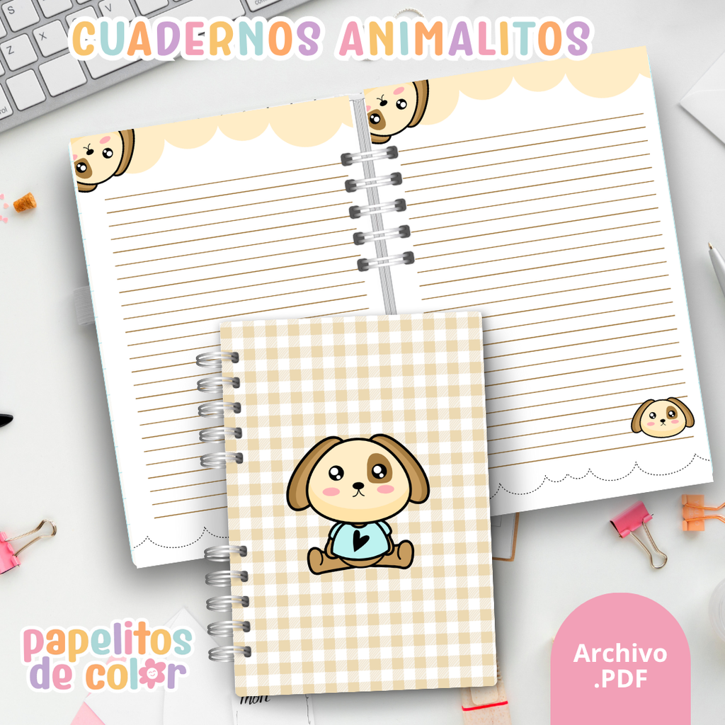 Cuadernos Animalitos Cute 🐻🐰🐱