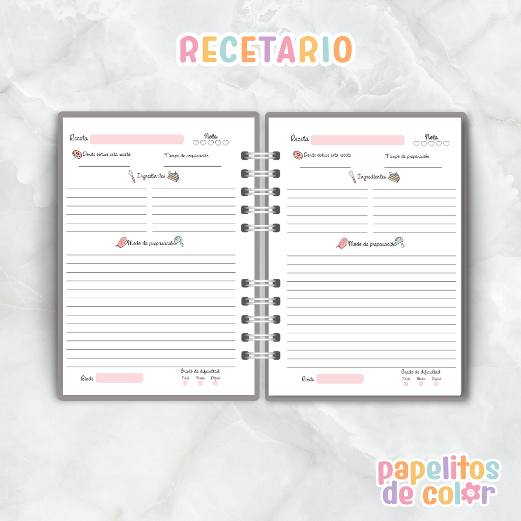 Recetario para Mamá – Imprimible 🍳✨