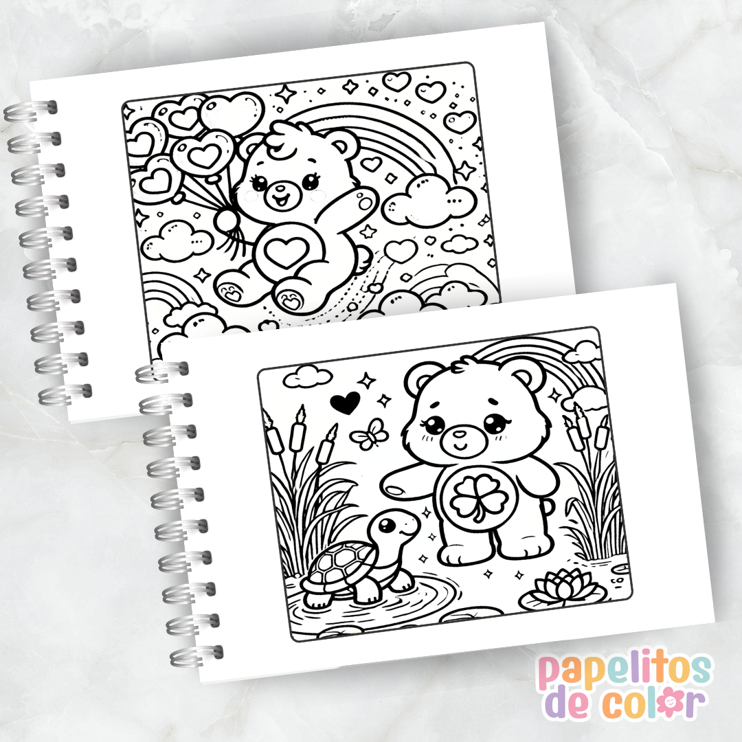 💖Libro para pintar Ositos Cariñositos 🐻🌈✨