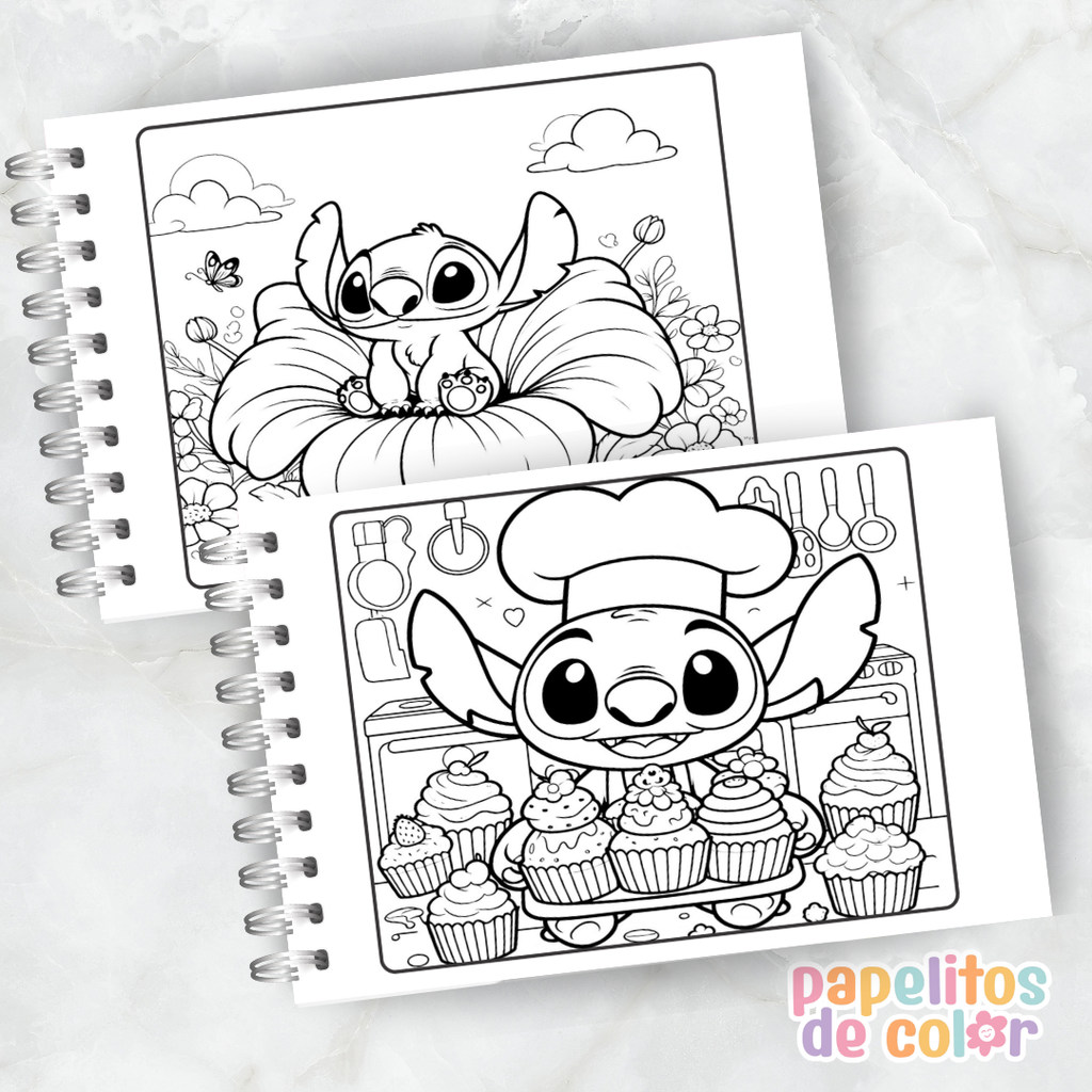 💙 Libro para Pintar Stitch Vol. 2 🌺✨