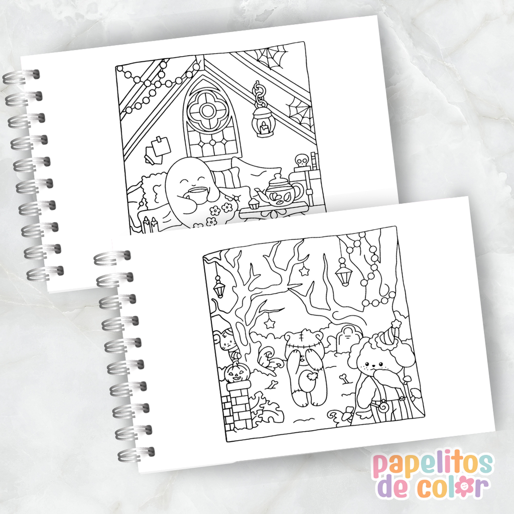 👻🖤 Cuaderno para pintar Spooky Times ✨🎨