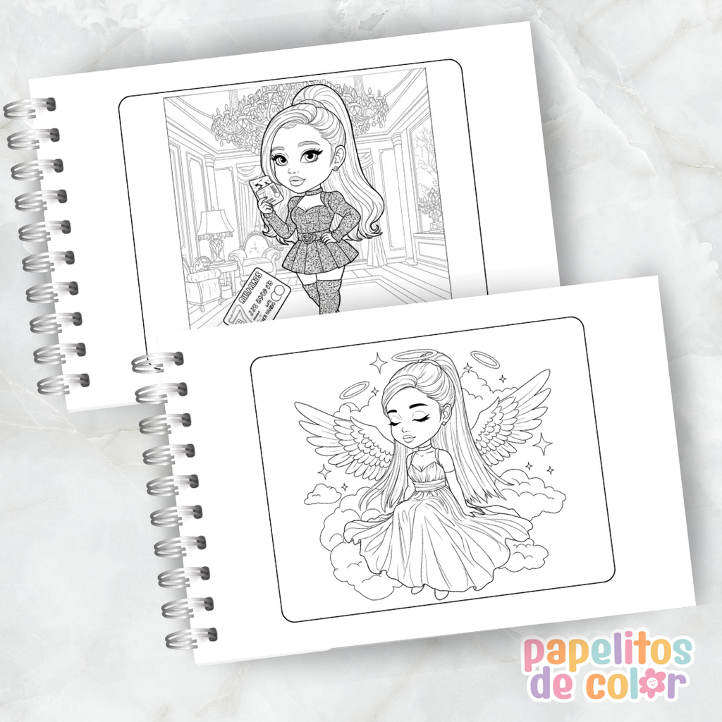 🎤🎶 Libro para pintar Ariana Grande 💖🎨