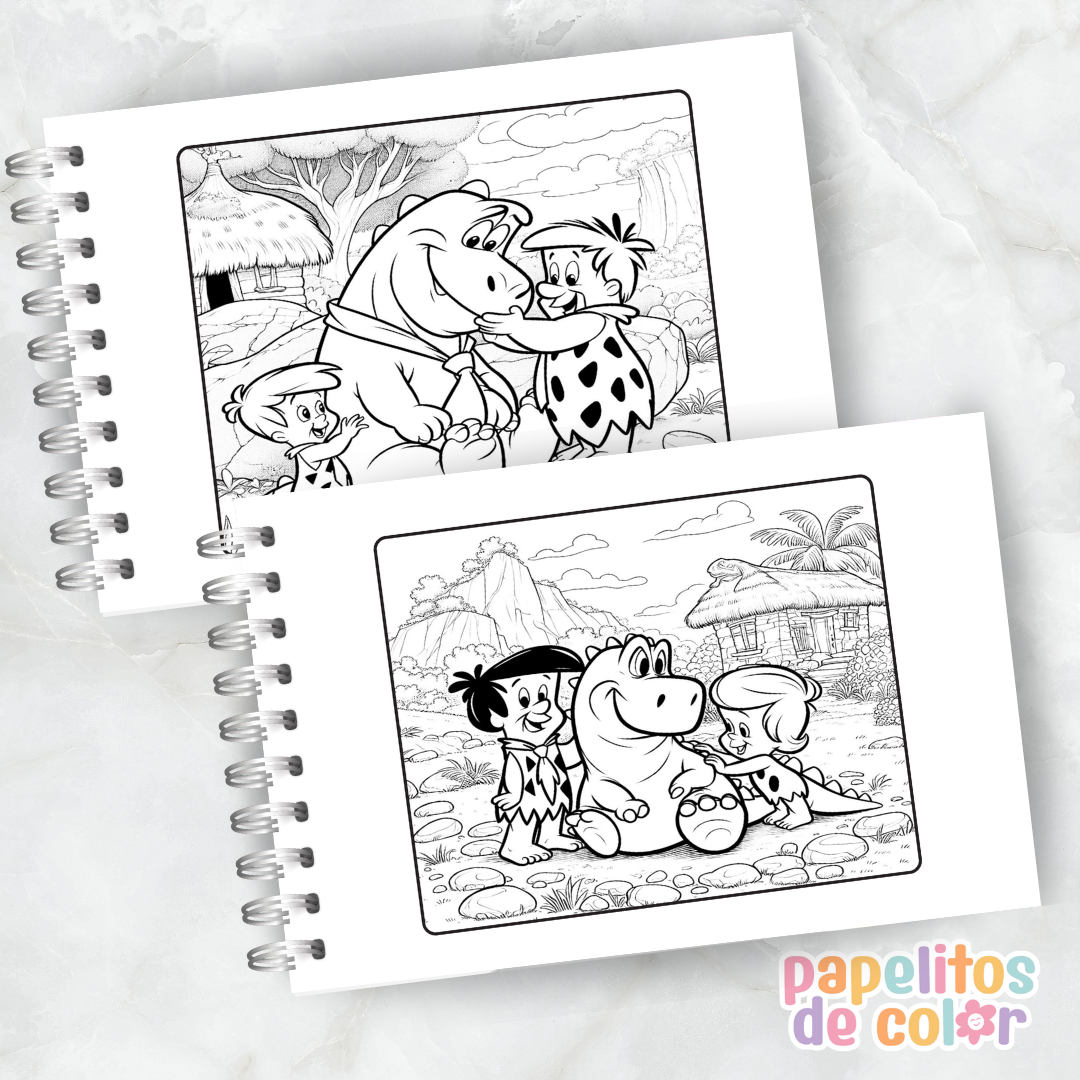 🎨 Libro para Pintar de Los Picapiedras 🦴🪨✨