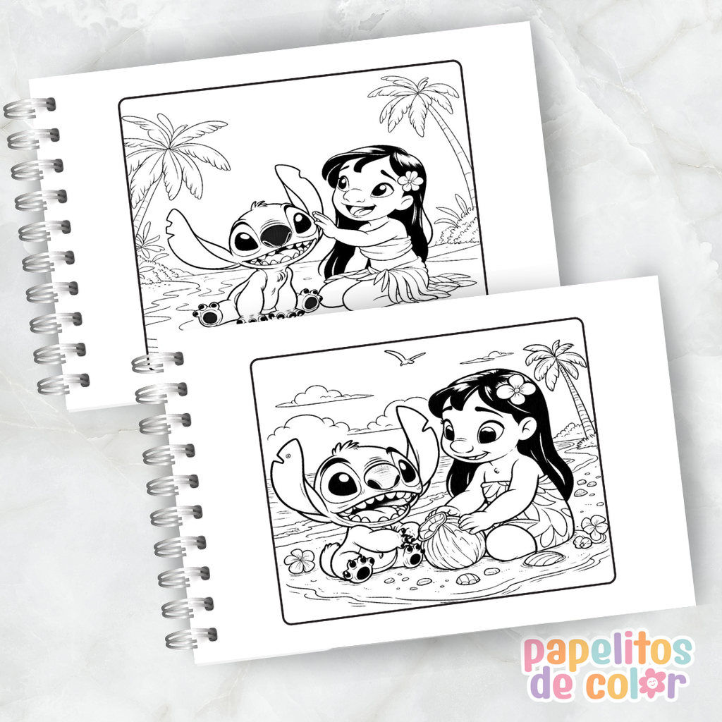 💙🌺 Libro para pintar Lilo & Stitch 2 🌺💙