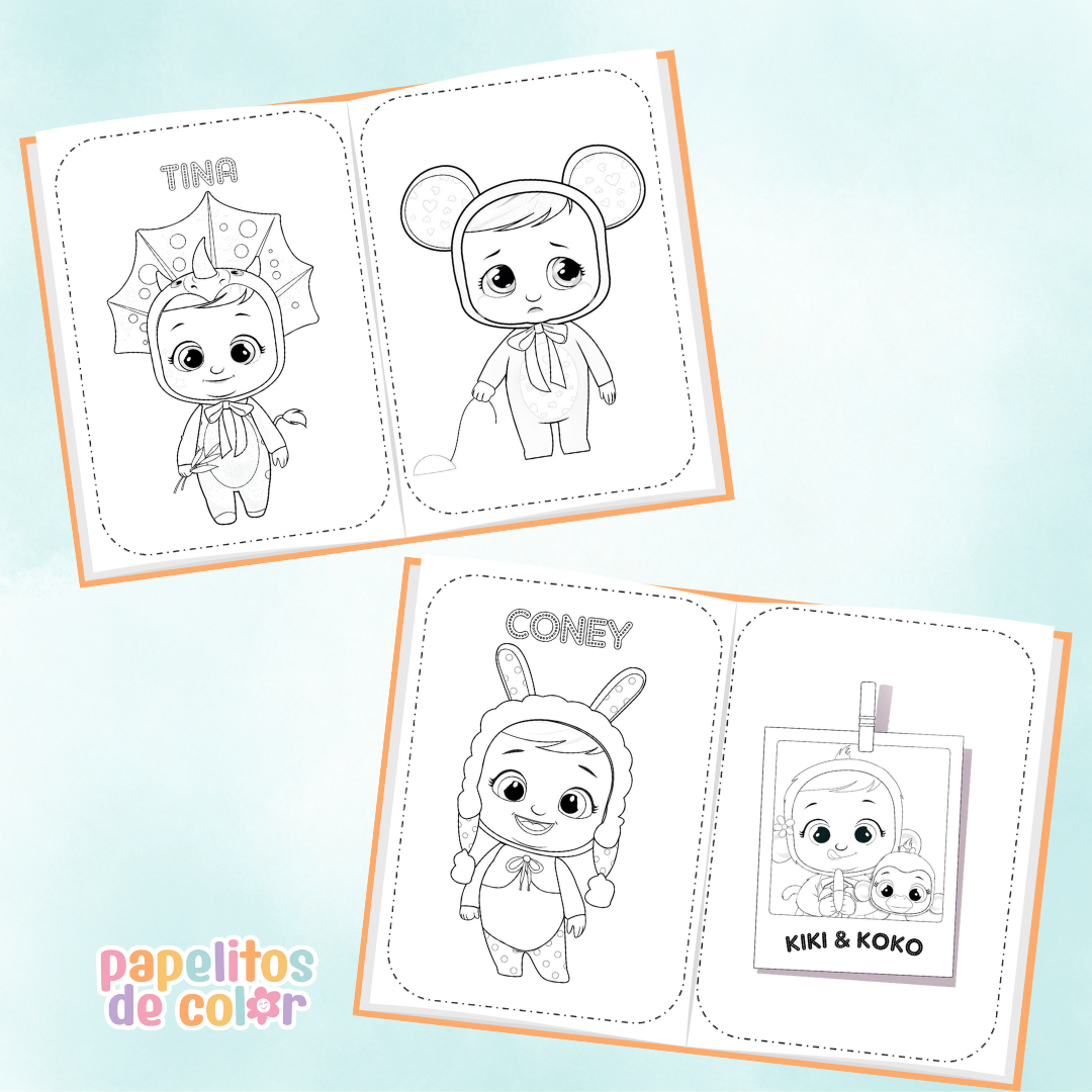 🎨 Libritos para Colorear A6 – Bebés Llorones (Abrochados)
