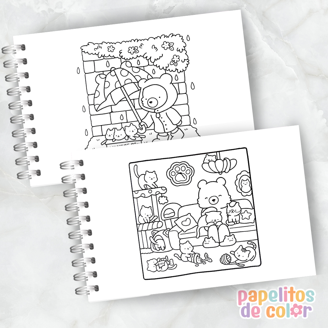 🤎🎨Libro para pintar Cozy Friends 🧸🐾✨