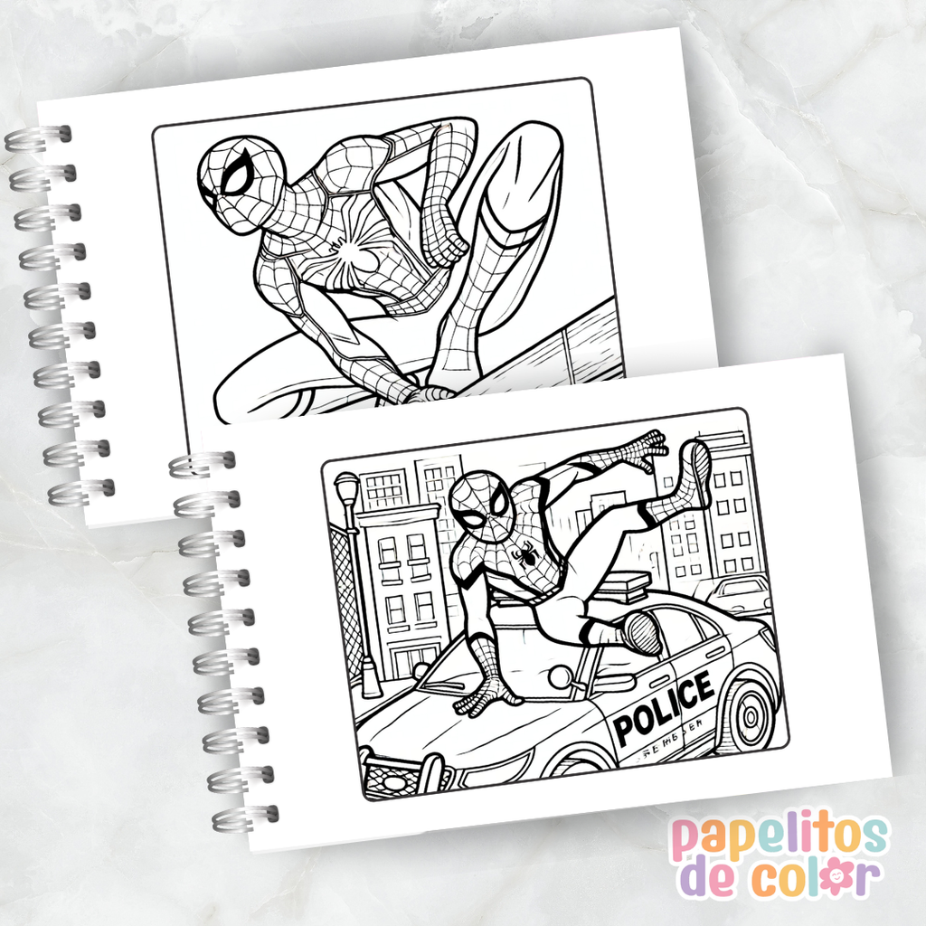 🎨 Libro para Pintar de Spiderman 🕷️🕸️❤️