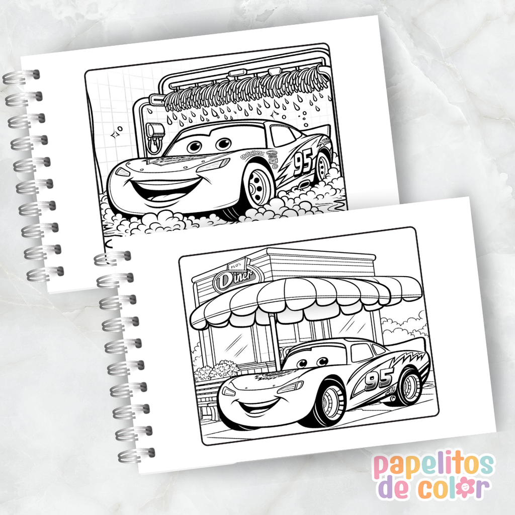 🎨 Libro para Pintar de Cars 🏎️🏁✨