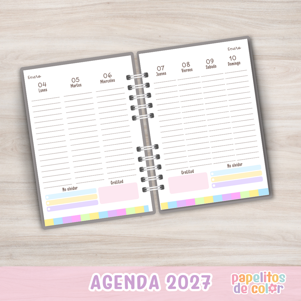 🌸 Agenda Confía - Semanal 2027 🌸