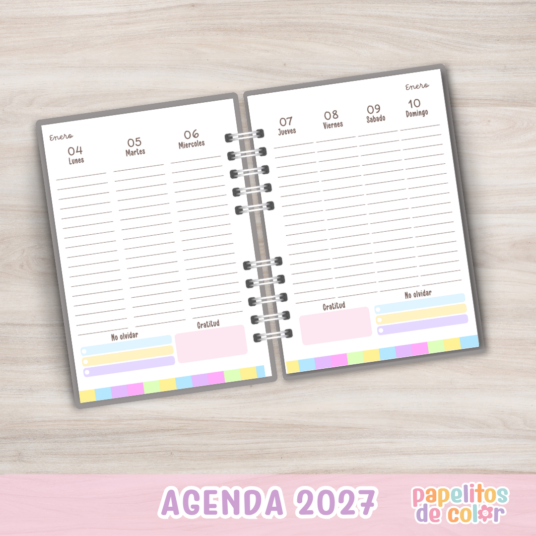 🌸 Agenda Confía - Semanal 2027 🌸