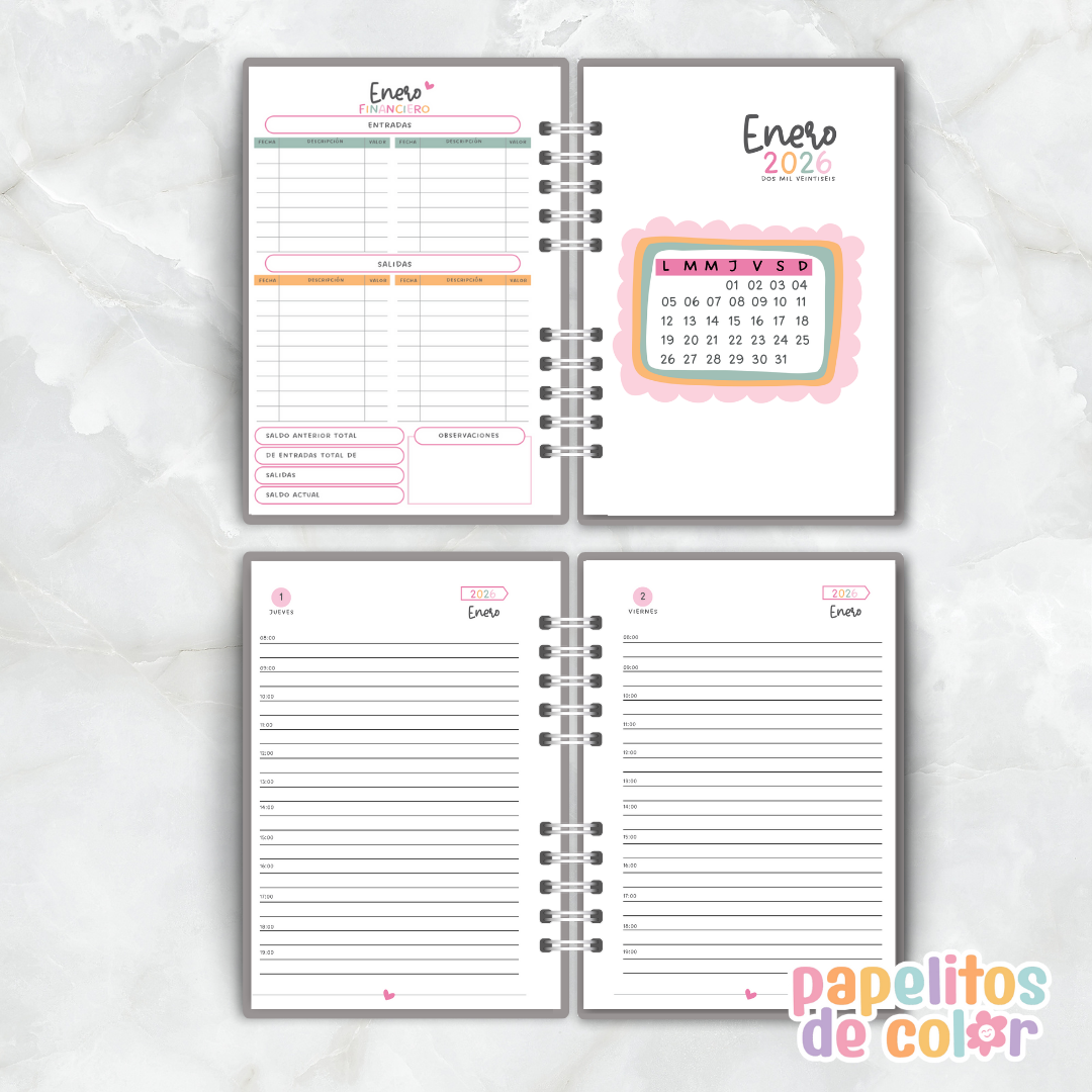 Agenda Diaria Allegra 2026 ✨