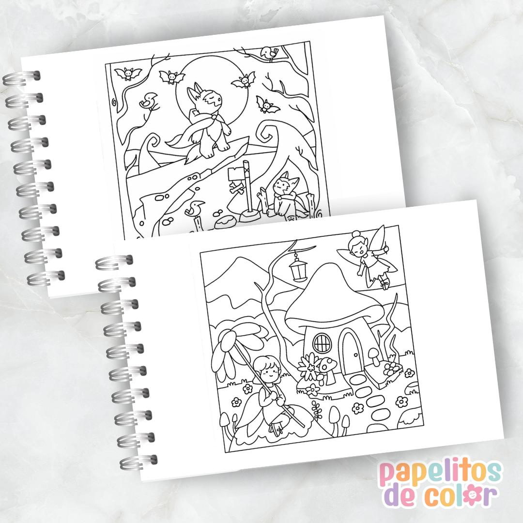 🧙‍♂️✨ Cuaderno para pintar mystical world ✨🐉