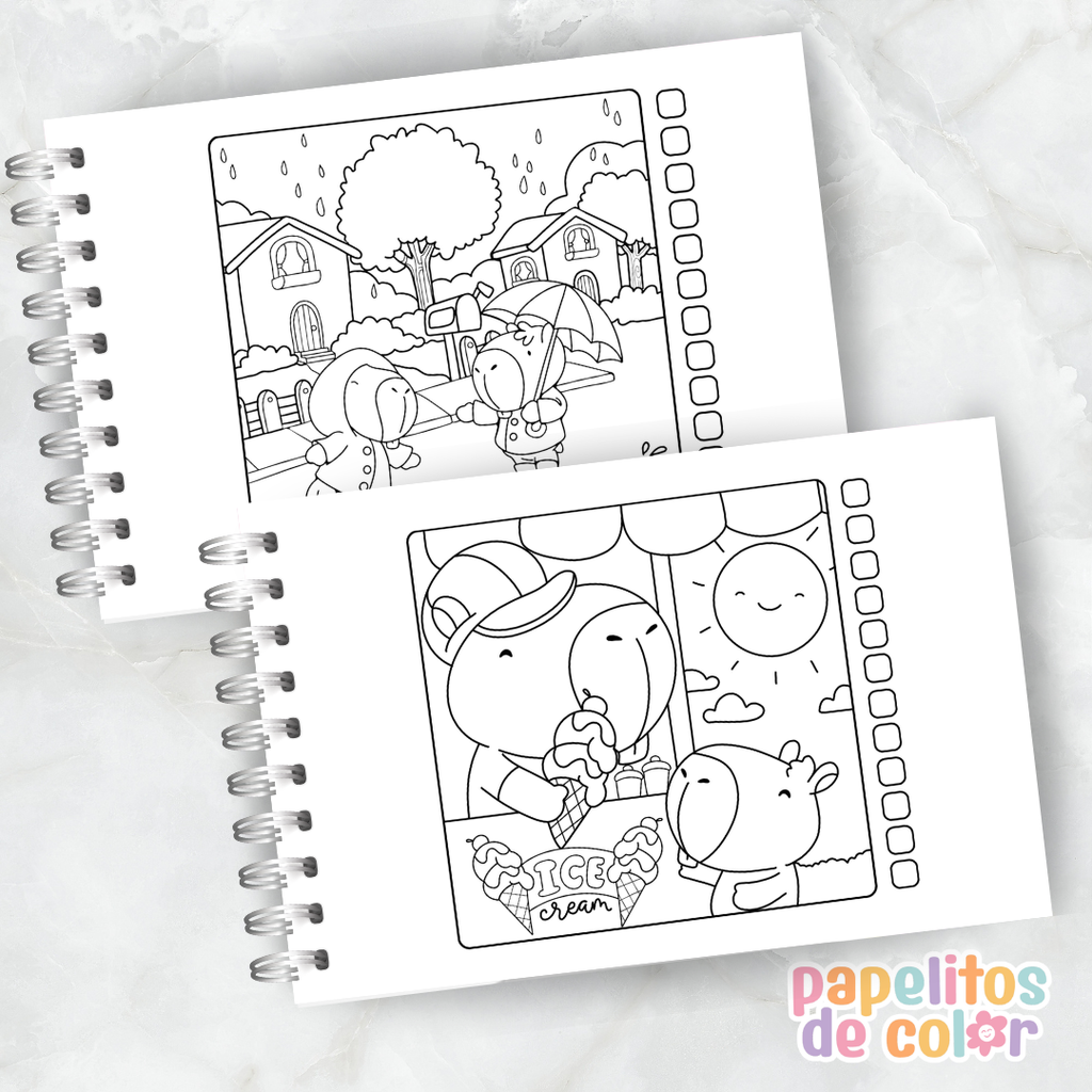 🦫 Cuaderno para Pintar Happy Capibaras✨