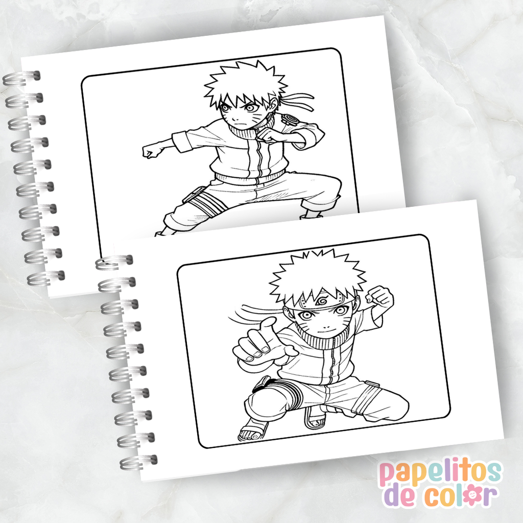 🍥🎶 Libro para pintar Naruto 🖌️🎨