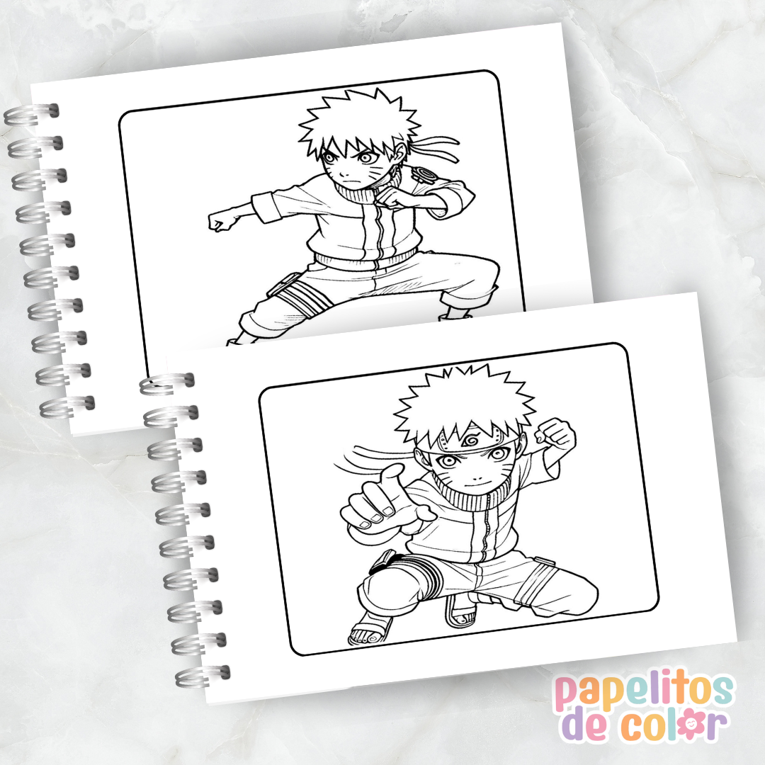 🍥🎶 Libro para pintar Naruto 🖌️🎨
