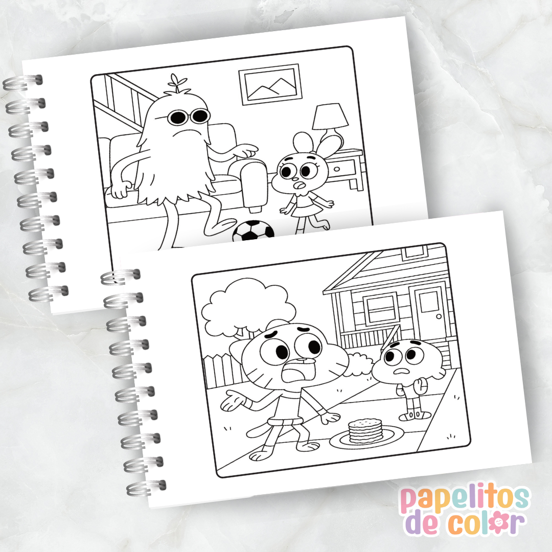 🎨 Libro para pintar El increíble mundo de Gumball 🎨