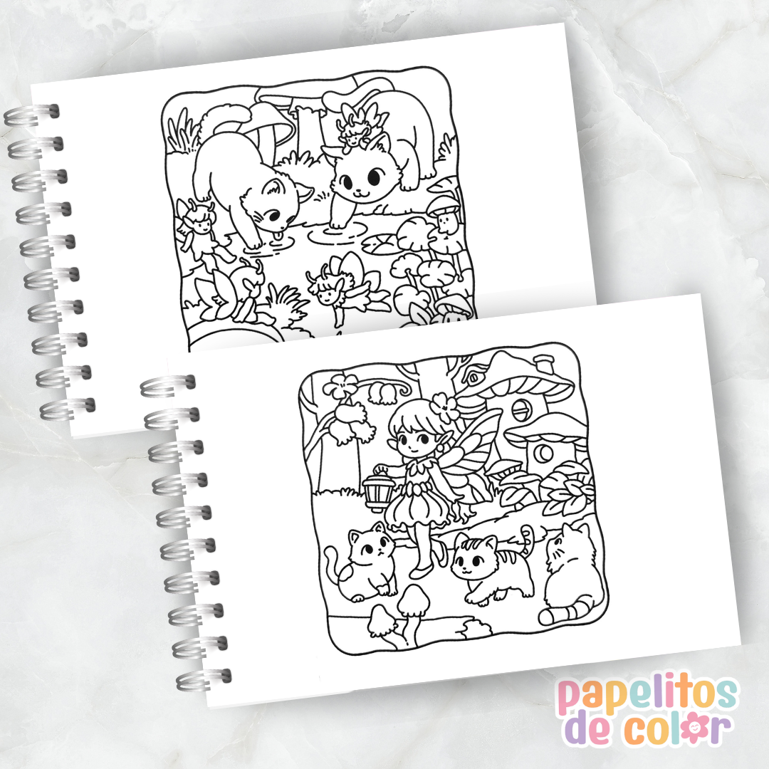 🐱🎨 Libro para Pintar Meowland ✨