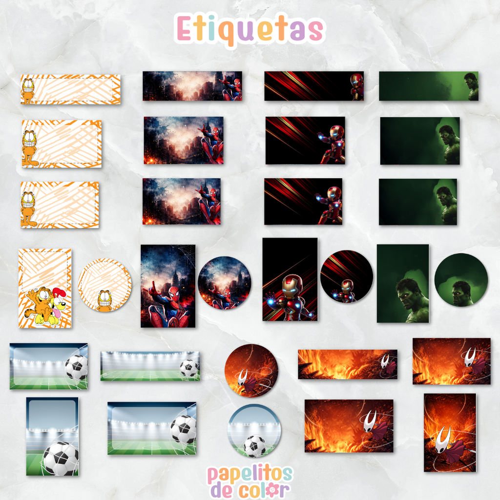 🎒Vol. 4 – Etiquetas Escolares | 69 Diseños🏷️