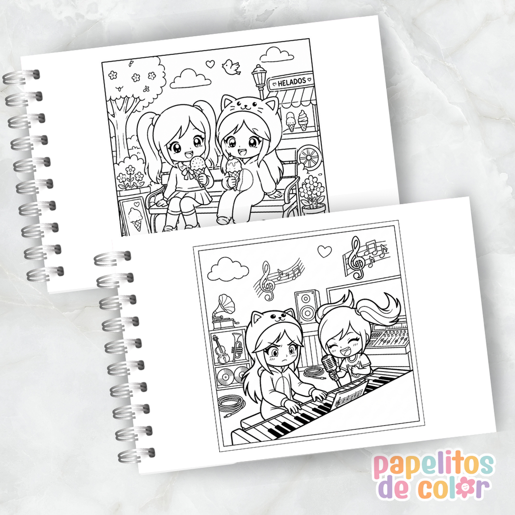 🎨 Libro para Pintar Lyna y Madarina 🖍️