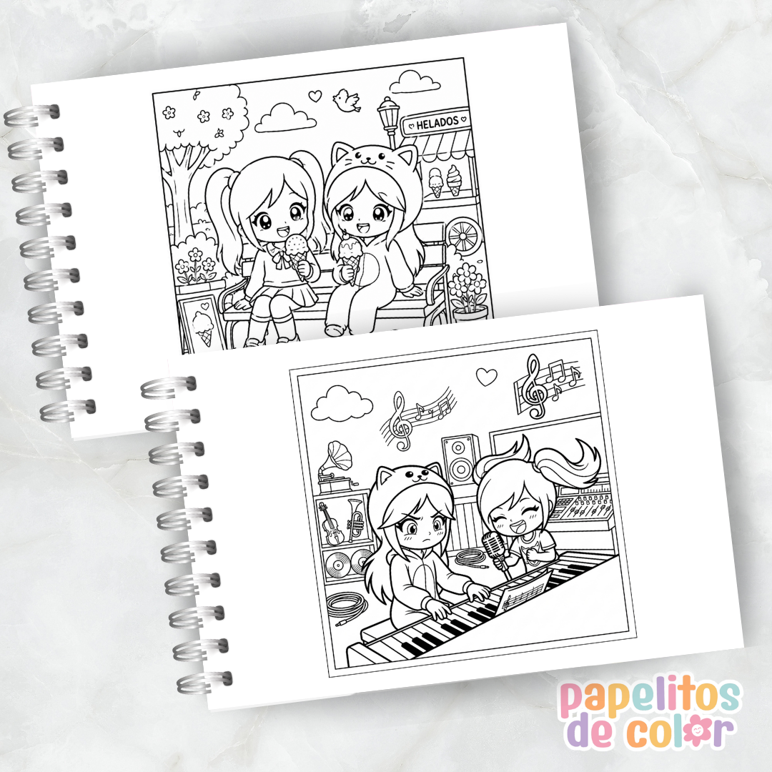 🎨 Libro para Pintar Lyna y Madarina 🖍️