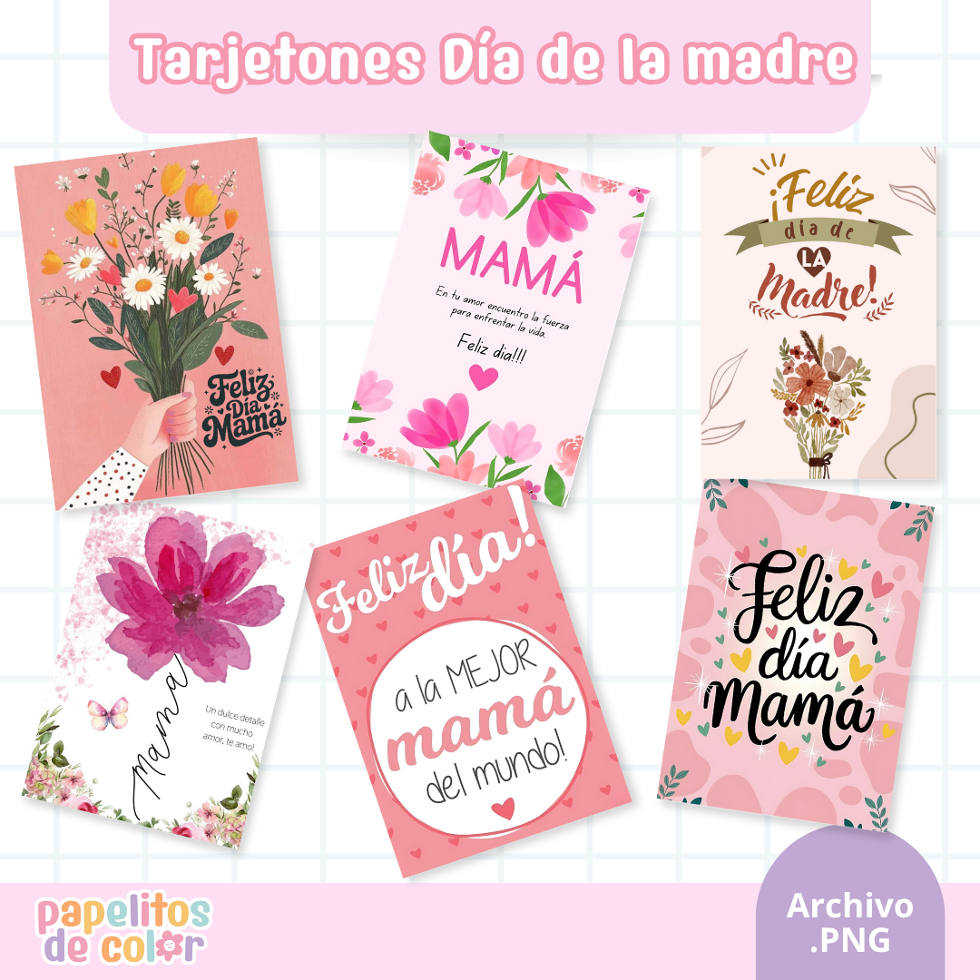 30 Tarjetones para el Día de la Madre 💐✨