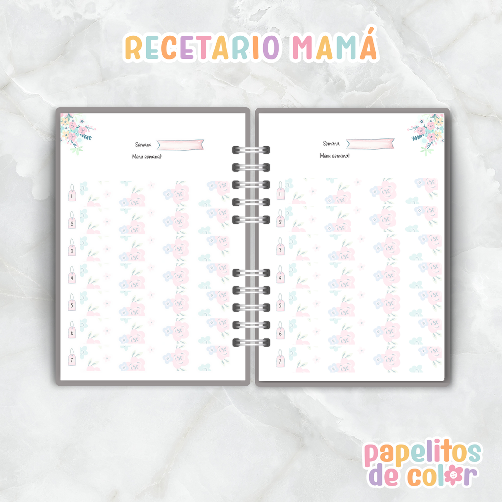 Recetario & Planificador de comidas - Mamá💖🍳