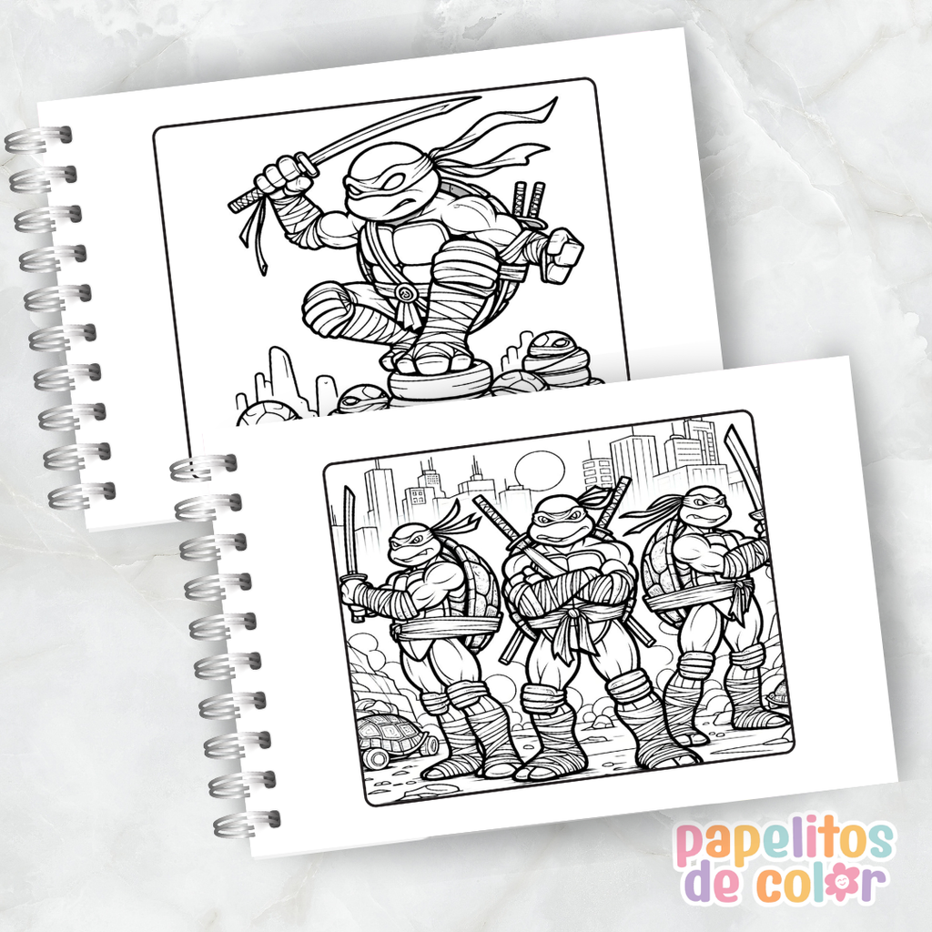 🐢🥷 Cuaderno para pintar Tortugas Ninja 🥷🐢