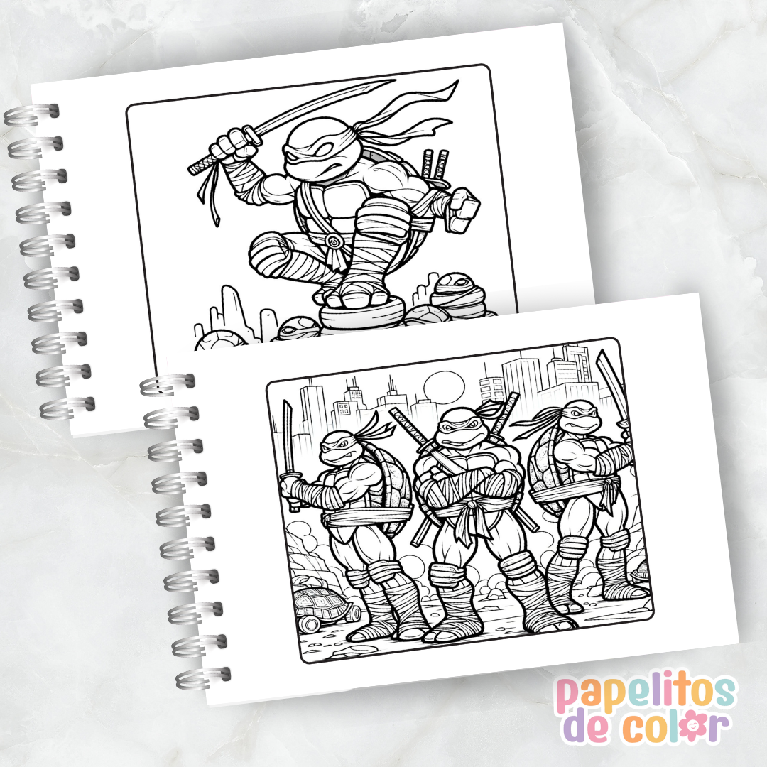 🐢🥷 Cuaderno para pintar Tortugas Ninja 🥷🐢