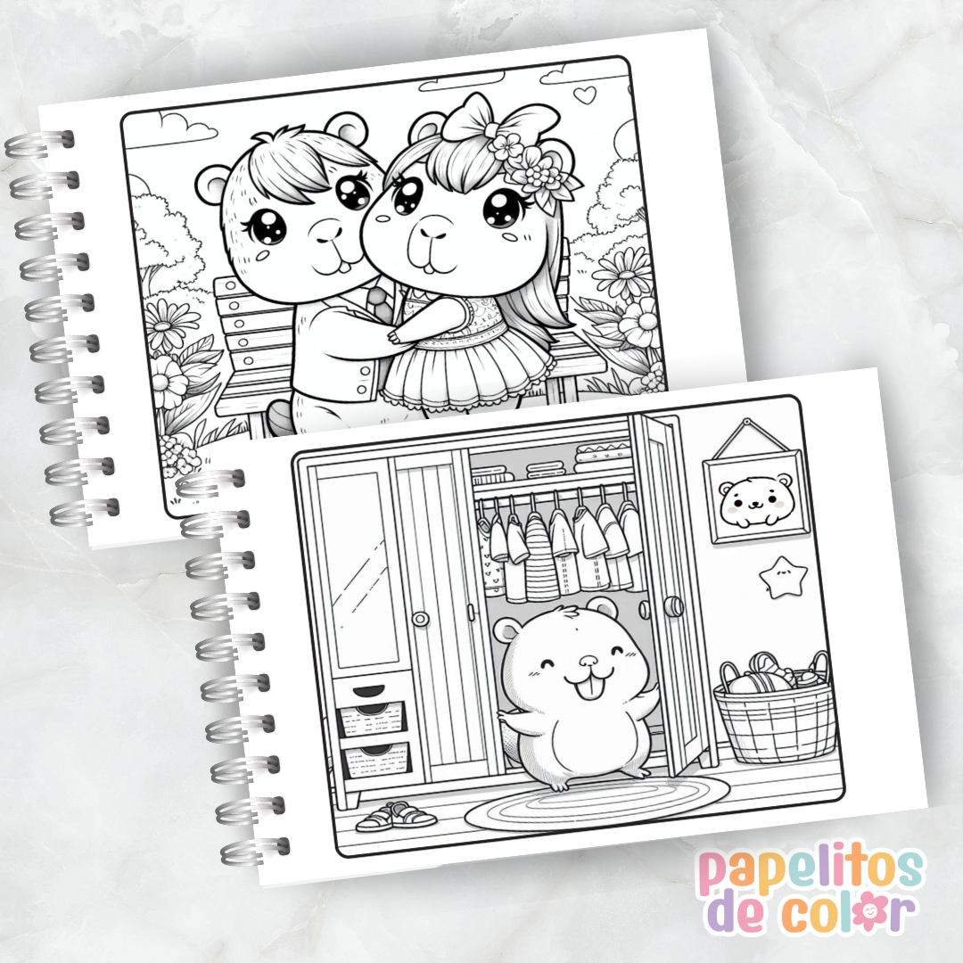 🦫 Libro para Pintar Capibaras Vol. 2  🎨✨