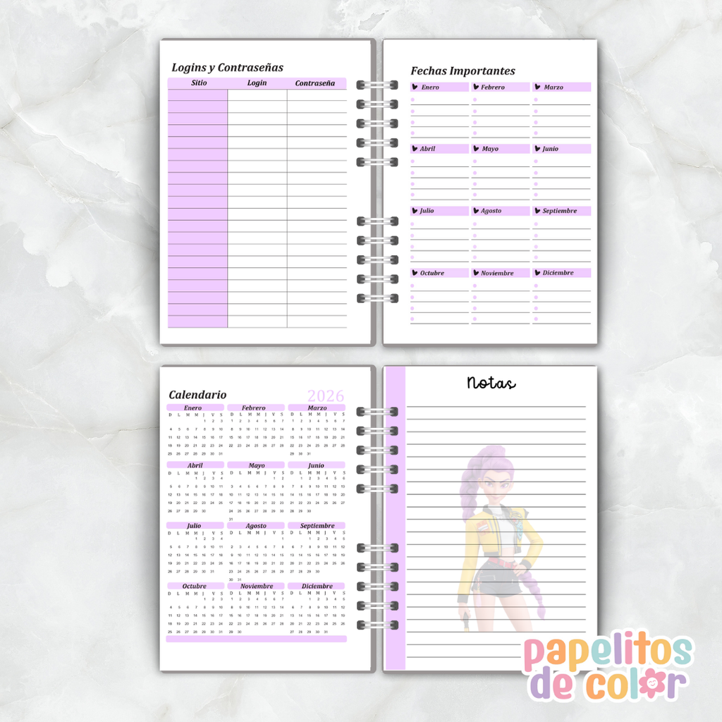 📔 Agenda Guerreras K-Pop 2026 ✨