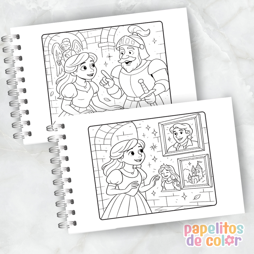 🌹 Libro para pintar La Bella y la Bestia 🌹